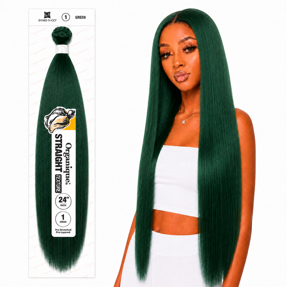 Shake-N-Go Organique Straight Weave – Premium Fiber (10”–36”)