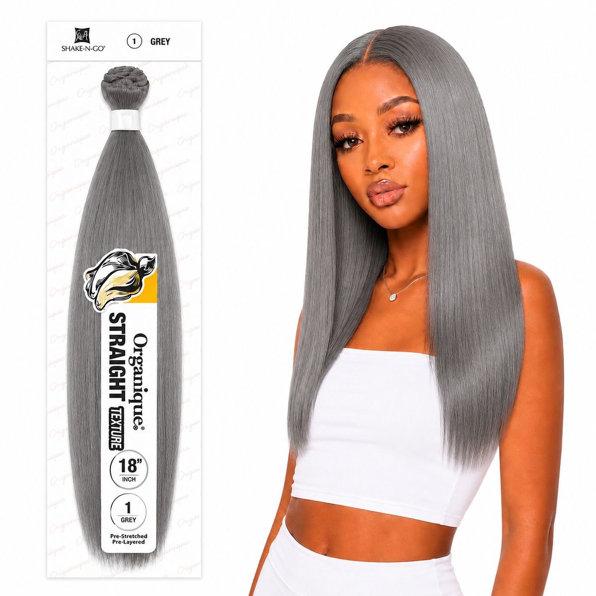 Shake-N-Go Organique Straight Weave – Premium Fiber (10”–36”)