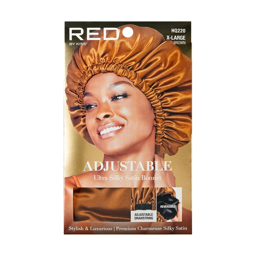 RED by KISS Reversible Silky Satin Adjustable Bonnet (XL & Braid Sizes)