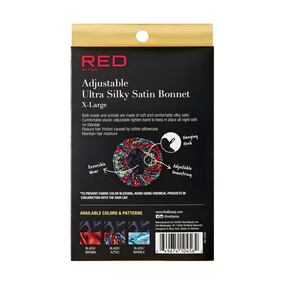 RED by KISS Reversible Silky Satin Adjustable Bonnet (XL & Braid Sizes)