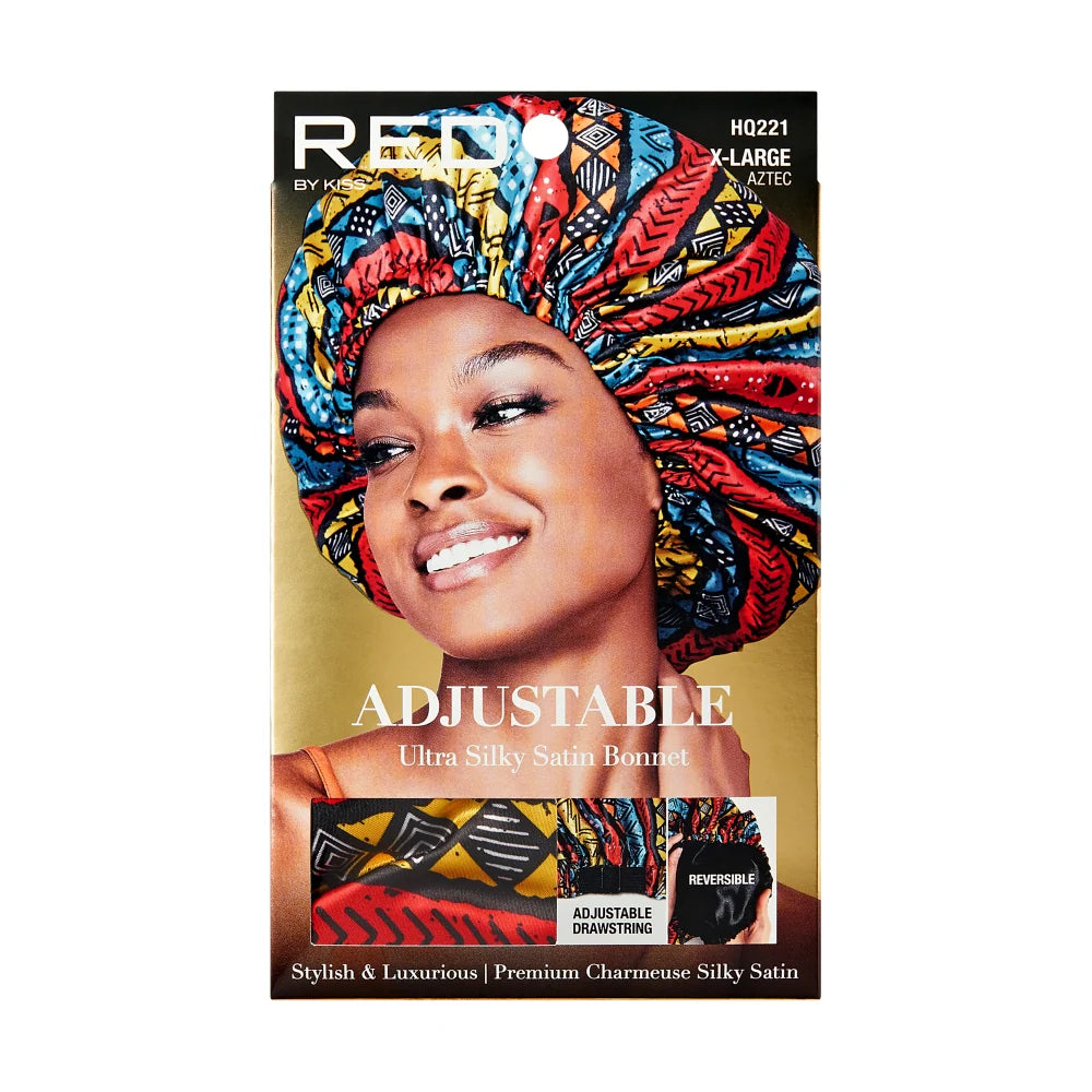 RED by KISS Reversible Silky Satin Adjustable Bonnet (XL & Braid Sizes)