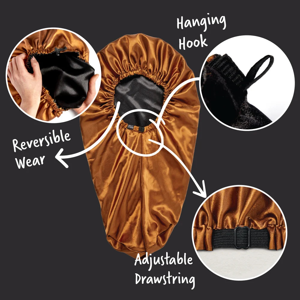 RED by KISS Reversible Silky Satin Adjustable Bonnet (XL & Braid Sizes)