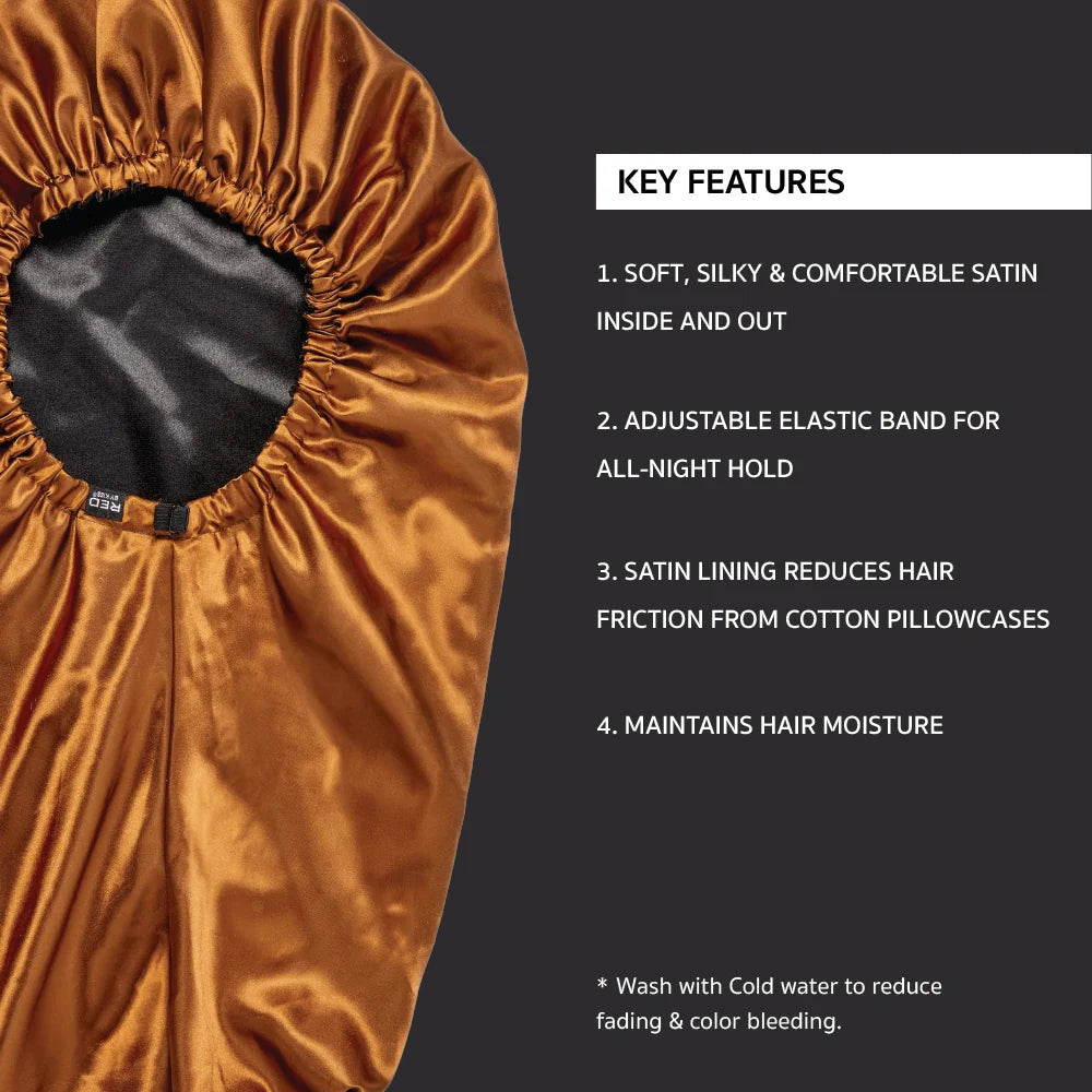 RED by KISS Reversible Silky Satin Adjustable Bonnet (XL & Braid Sizes)