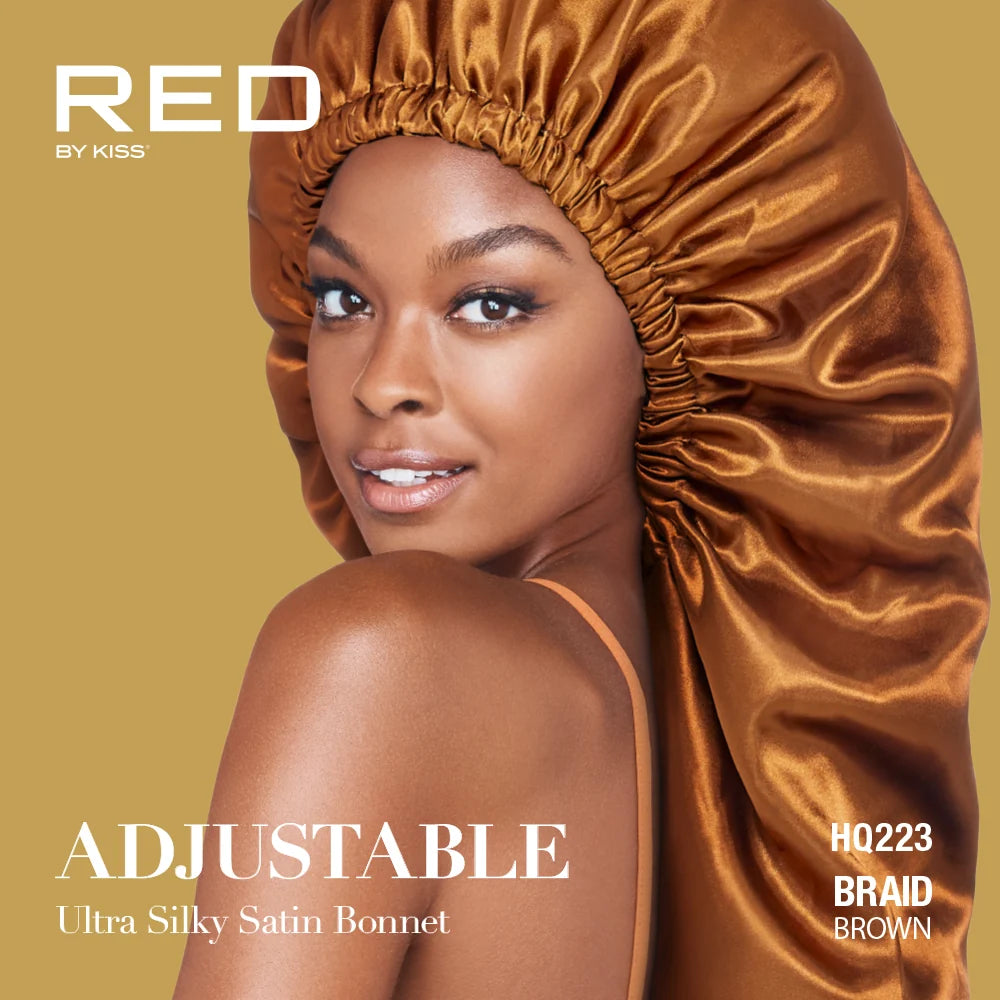 RED by KISS Reversible Silky Satin Adjustable Bonnet (XL & Braid Sizes)