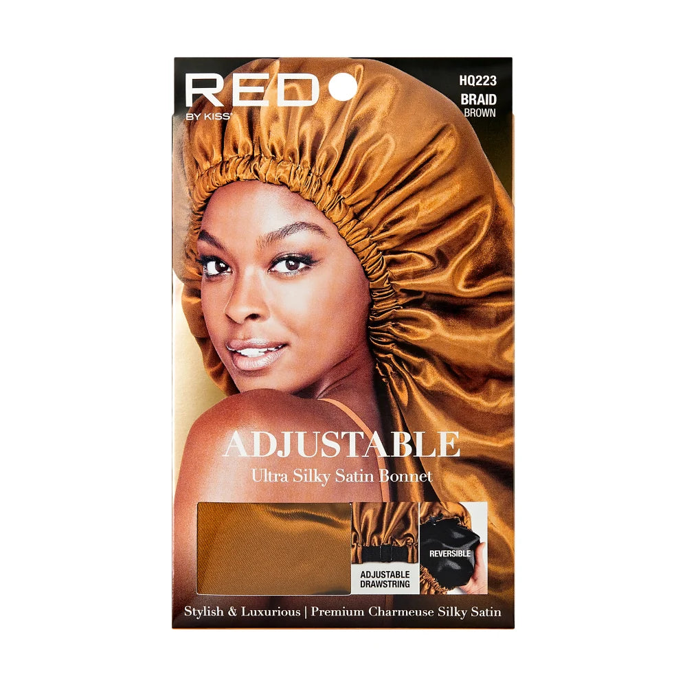 RED by KISS Reversible Silky Satin Adjustable Bonnet (XL & Braid Sizes)