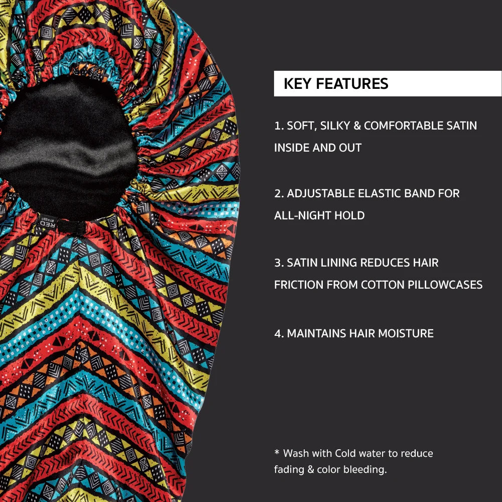 RED by KISS Reversible Silky Satin Adjustable Bonnet (XL & Braid Sizes)
