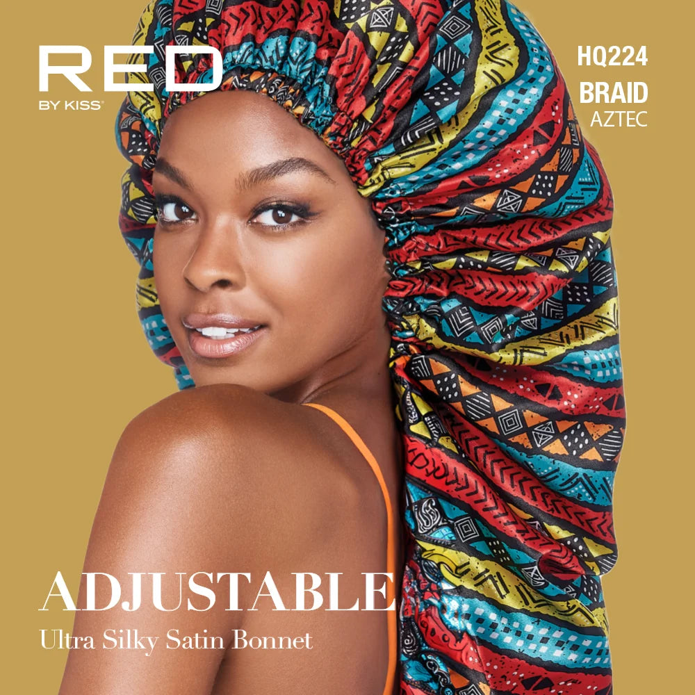 RED by KISS Reversible Silky Satin Adjustable Bonnet (XL & Braid Sizes)