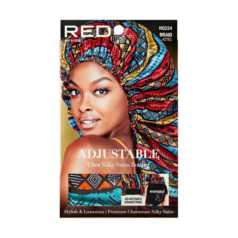 RED by KISS Reversible Silky Satin Adjustable Bonnet (XL & Braid Sizes)