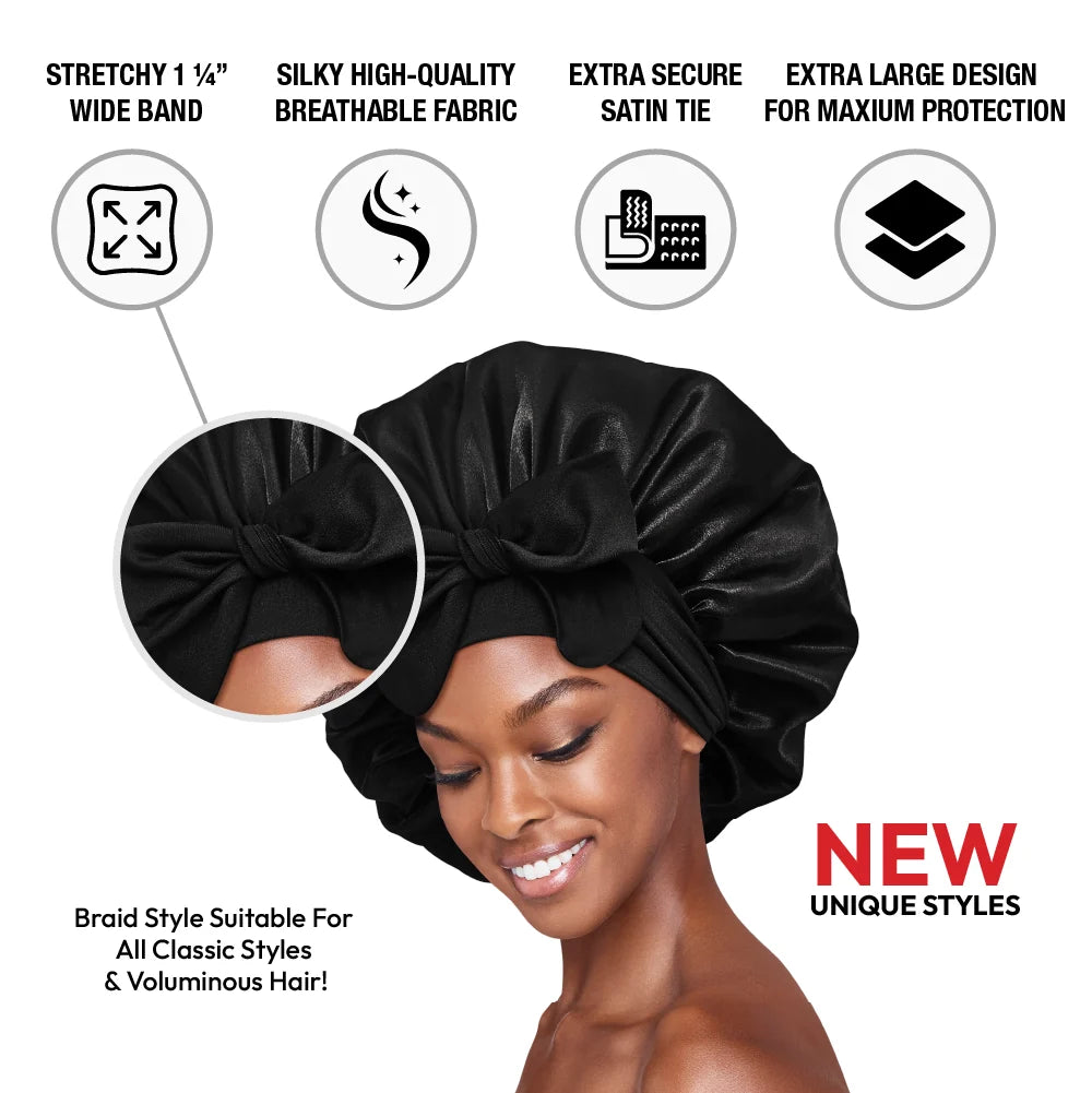 RED by KISS Adjustable Satin Bonnet with Tie Band