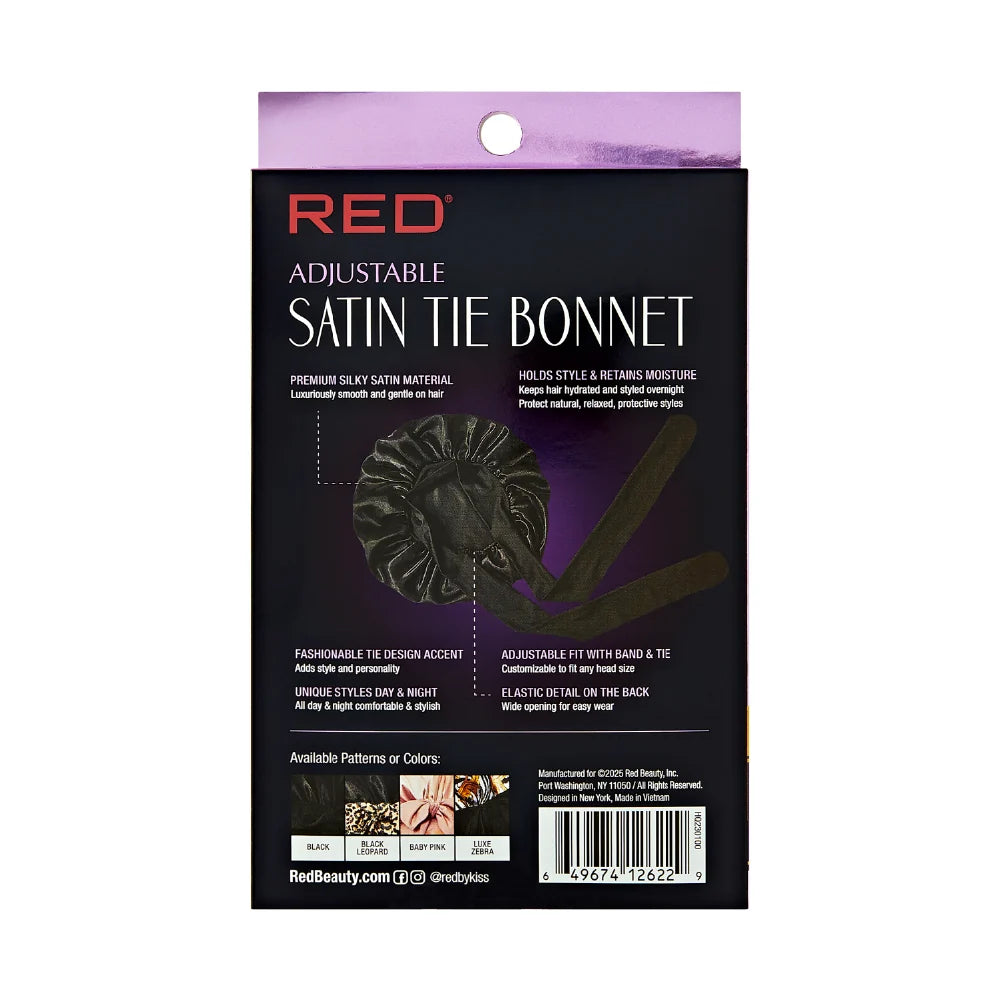 RED by KISS Adjustable Satin Bonnet with Tie Band