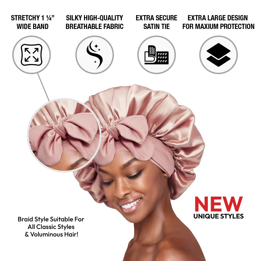 RED by KISS Adjustable Satin Bonnet with Tie Band