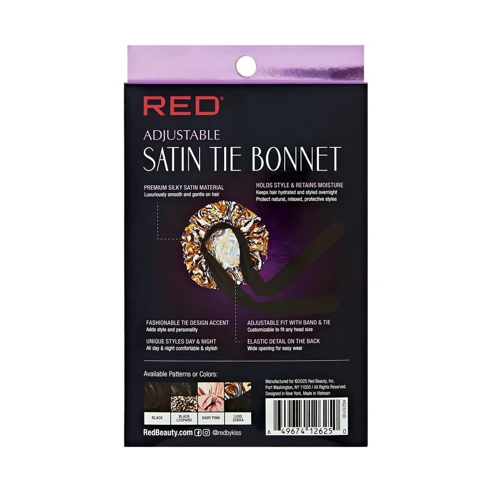 RED by KISS Adjustable Satin Bonnet with Tie Band