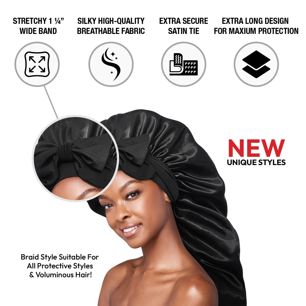 RED by KISS Adjustable Satin Bonnet with Tie Band