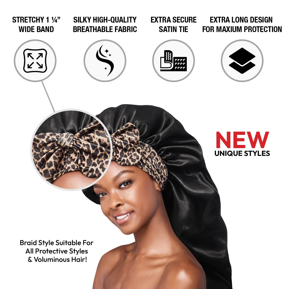RED by KISS Adjustable Satin Bonnet with Tie Band