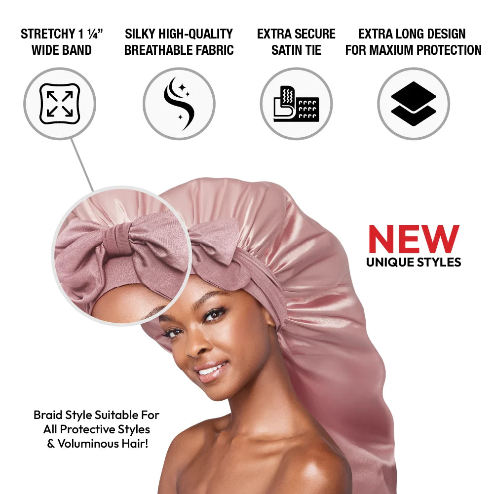 RED by KISS Adjustable Satin Bonnet with Tie Band