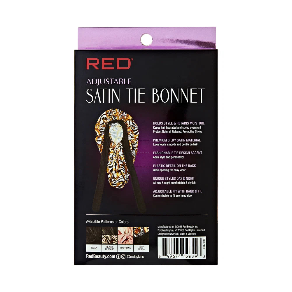 RED by KISS Adjustable Satin Bonnet with Tie Band