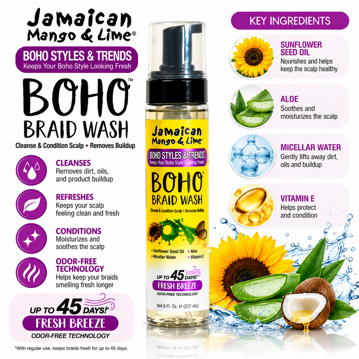 Jamaican Mango & Lime Boho Braid Wash 8 fl oz