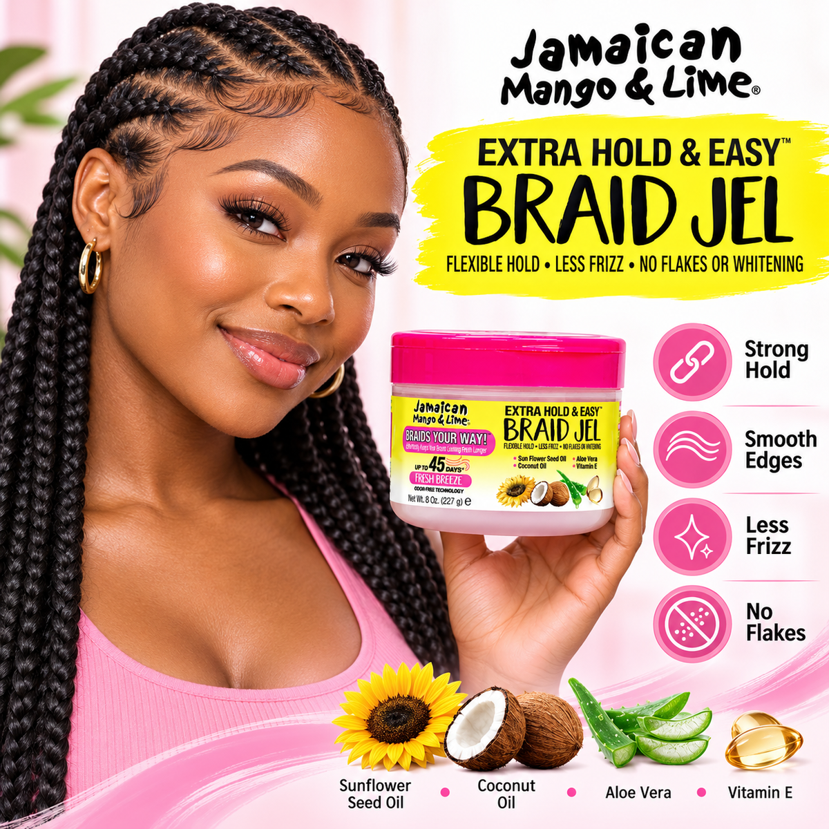 Jamaican Mango & Lime Extra Hold & Easy Braid Jel 8 oz