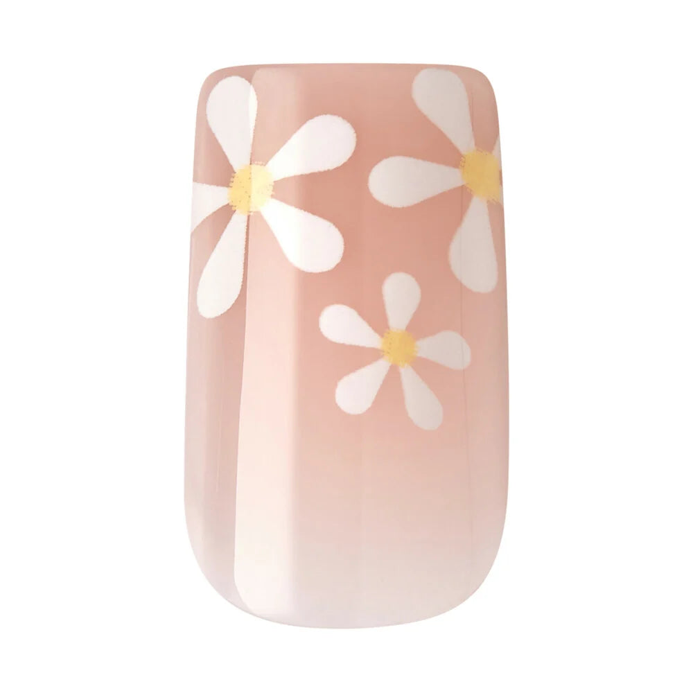 KISS Classy Press-On Nails - French Tip Floral Designs (Short Square)