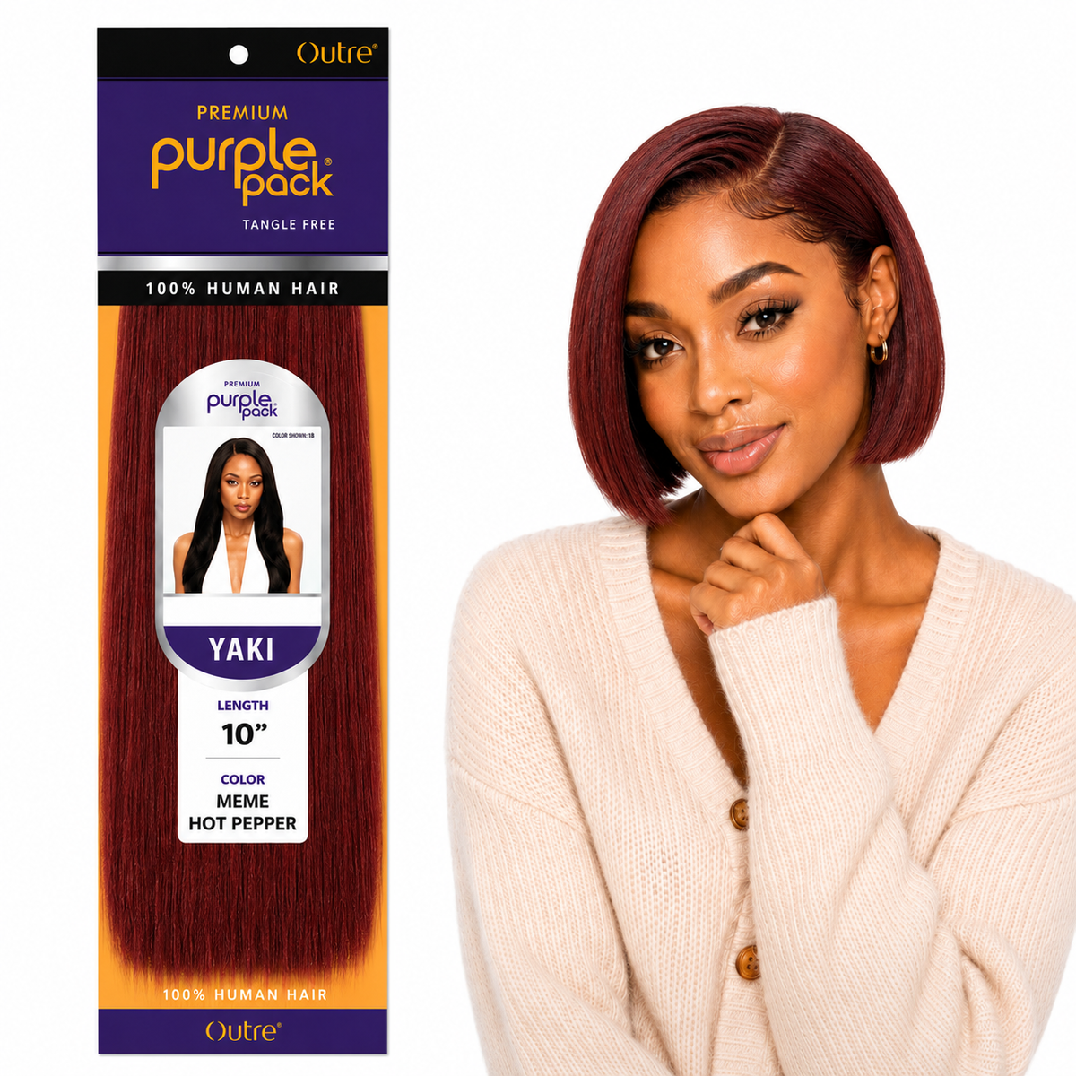 Outre Premium Purple Pack Yaki Human Hair Weave