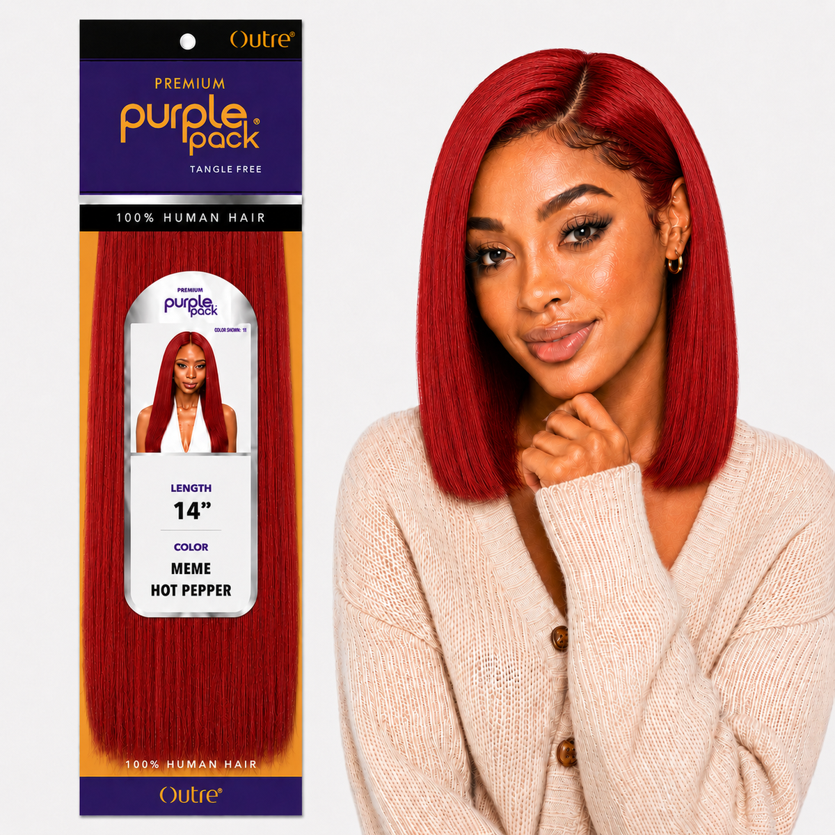 Outre Premium Purple Pack Yaki Human Hair Weave