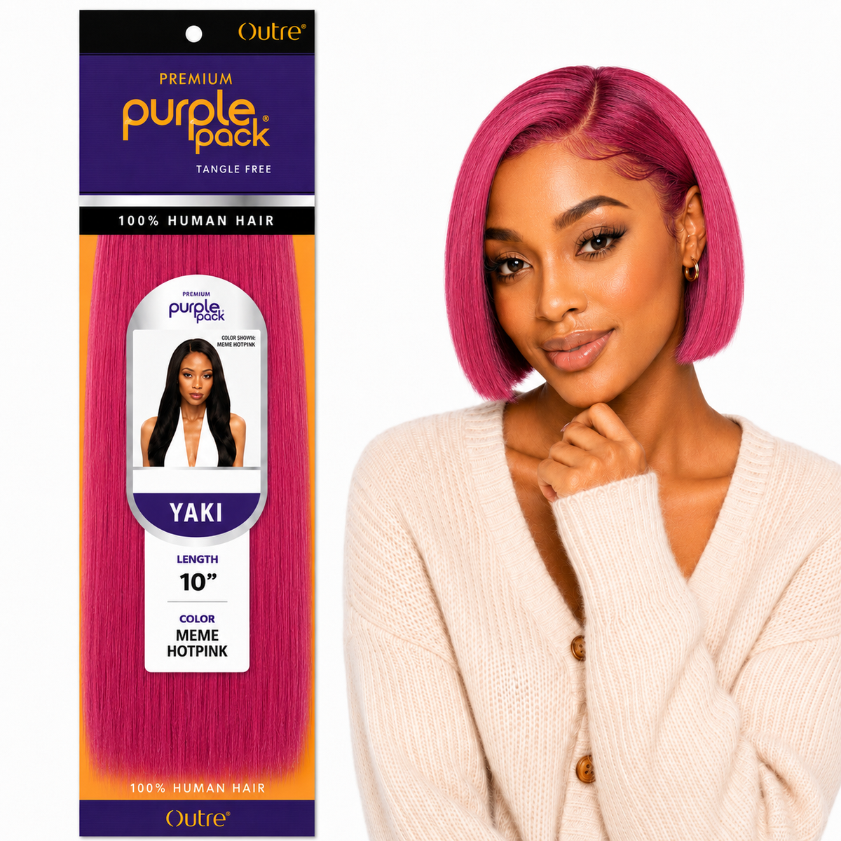 Outre Premium Purple Pack Yaki Human Hair Weave
