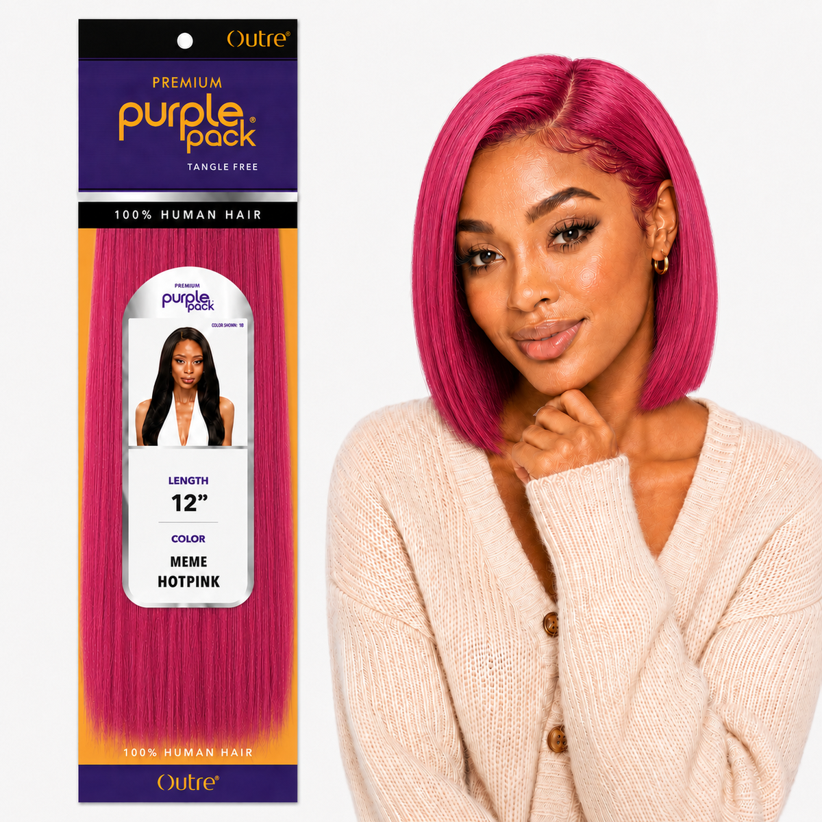 Outre Premium Purple Pack Yaki Human Hair Weave