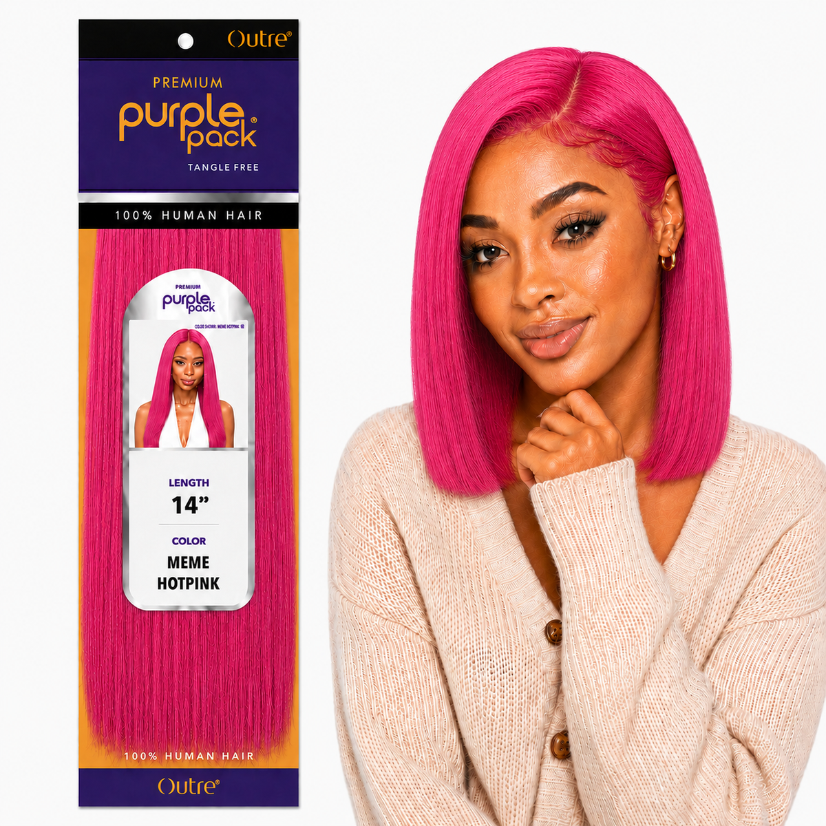 Outre Premium Purple Pack Yaki Human Hair Weave
