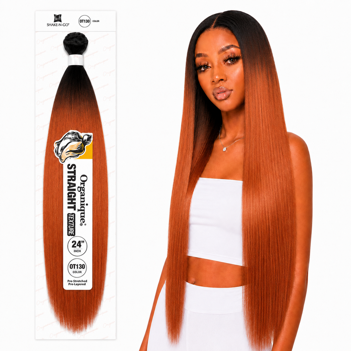 Shake-N-Go Organique Straight Weave – Premium Fiber (10”–36”)