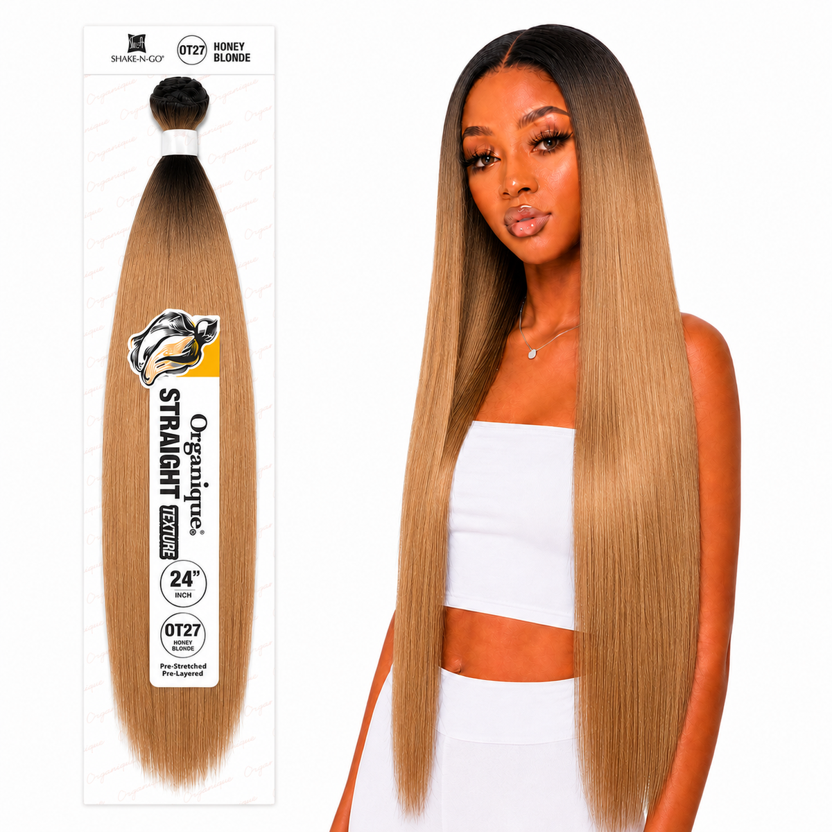 Shake-N-Go Organique Straight Weave – Premium Fiber (10”–36”)