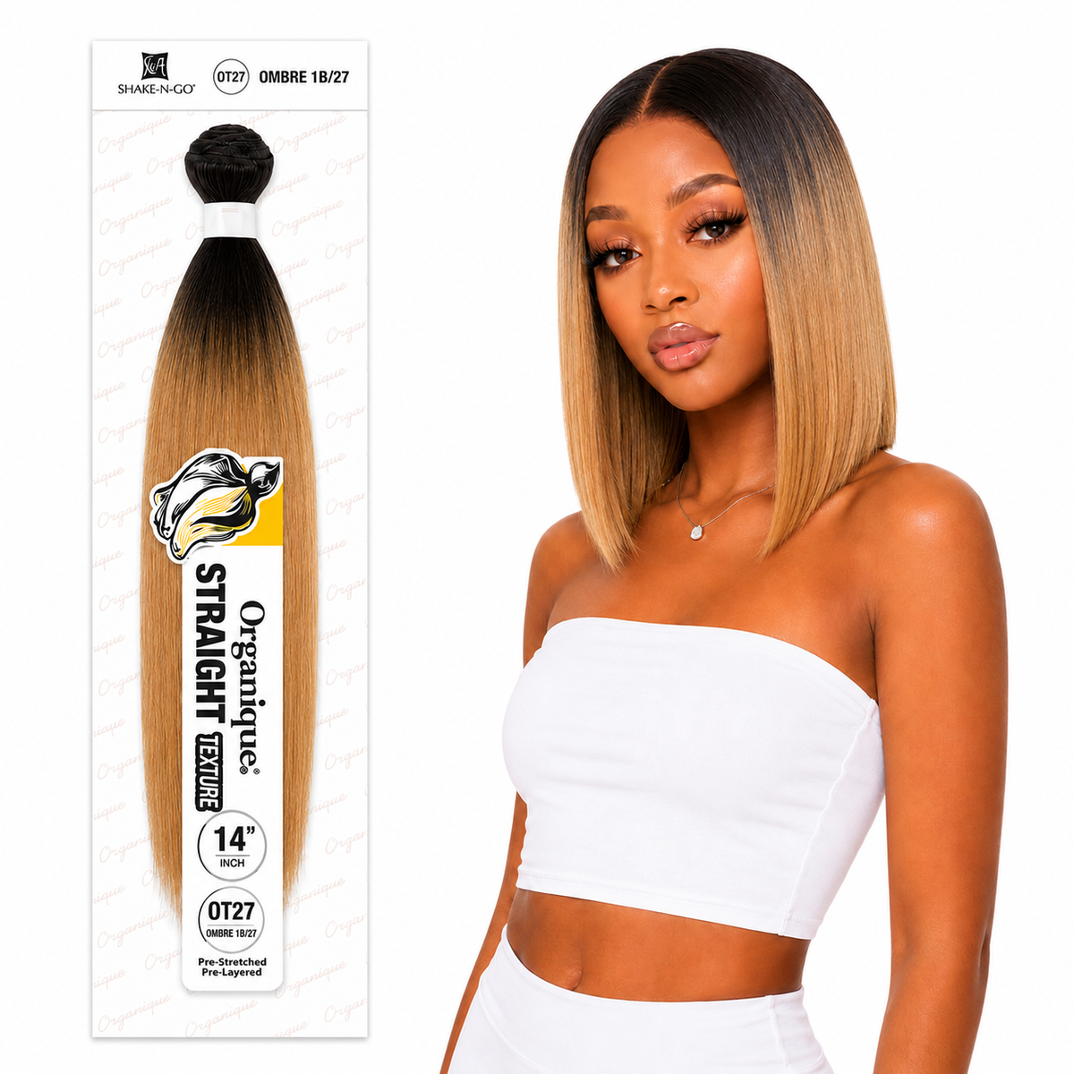 Shake-N-Go Organique Straight Weave – Premium Fiber (10”–36”)