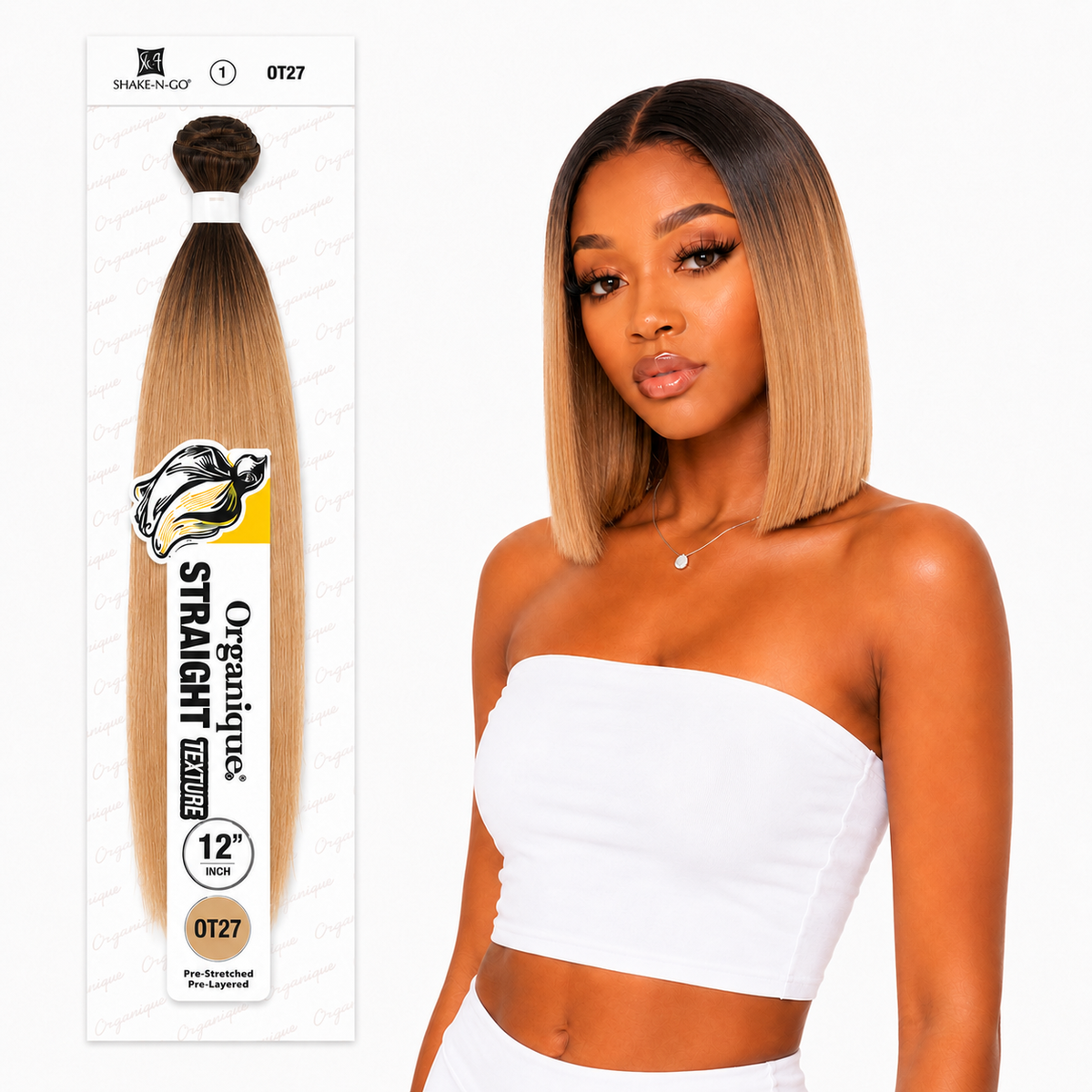 Shake-N-Go Organique Straight Weave – Premium Fiber (10”–36”)