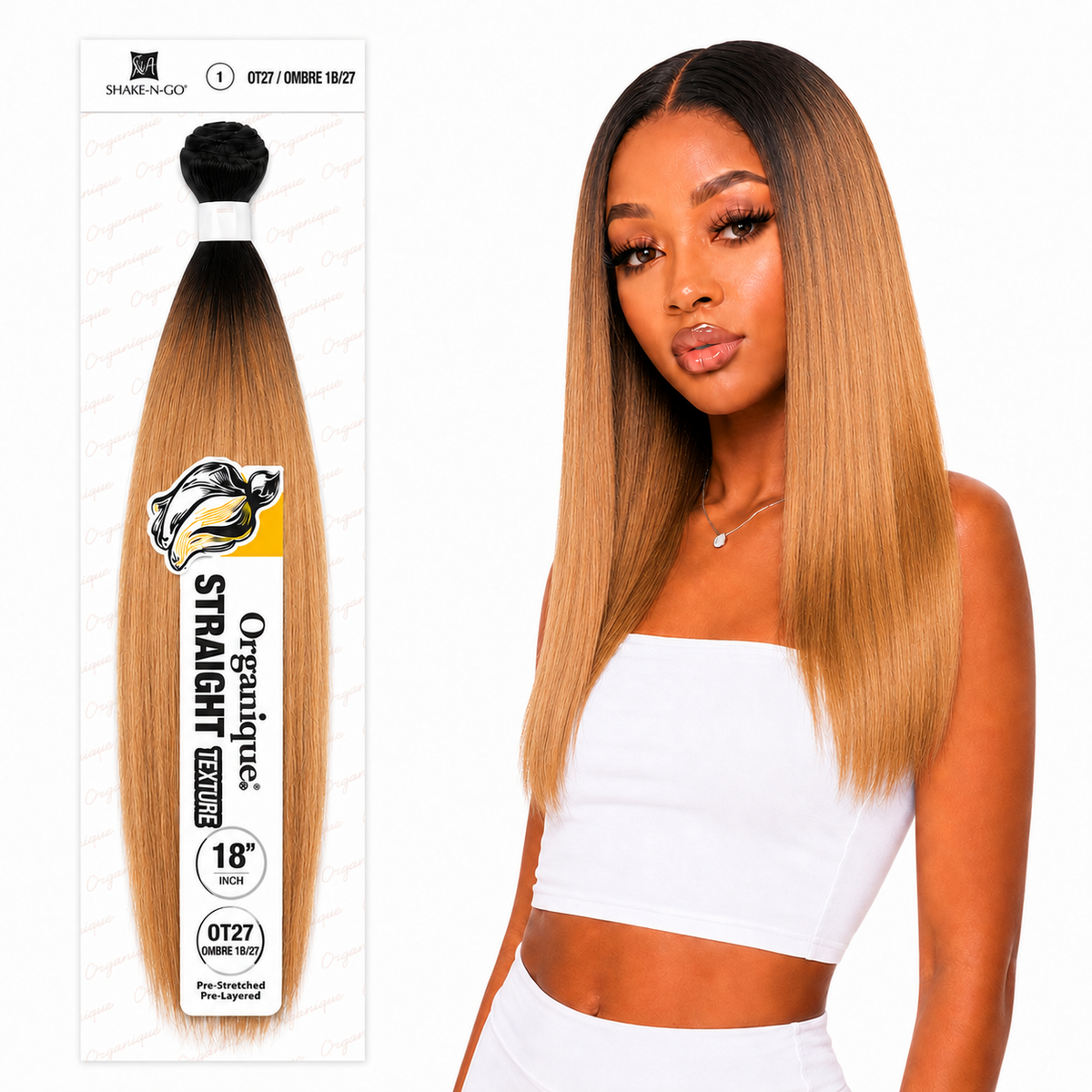 Shake-N-Go Organique Straight Weave – Premium Fiber (10”–36”)