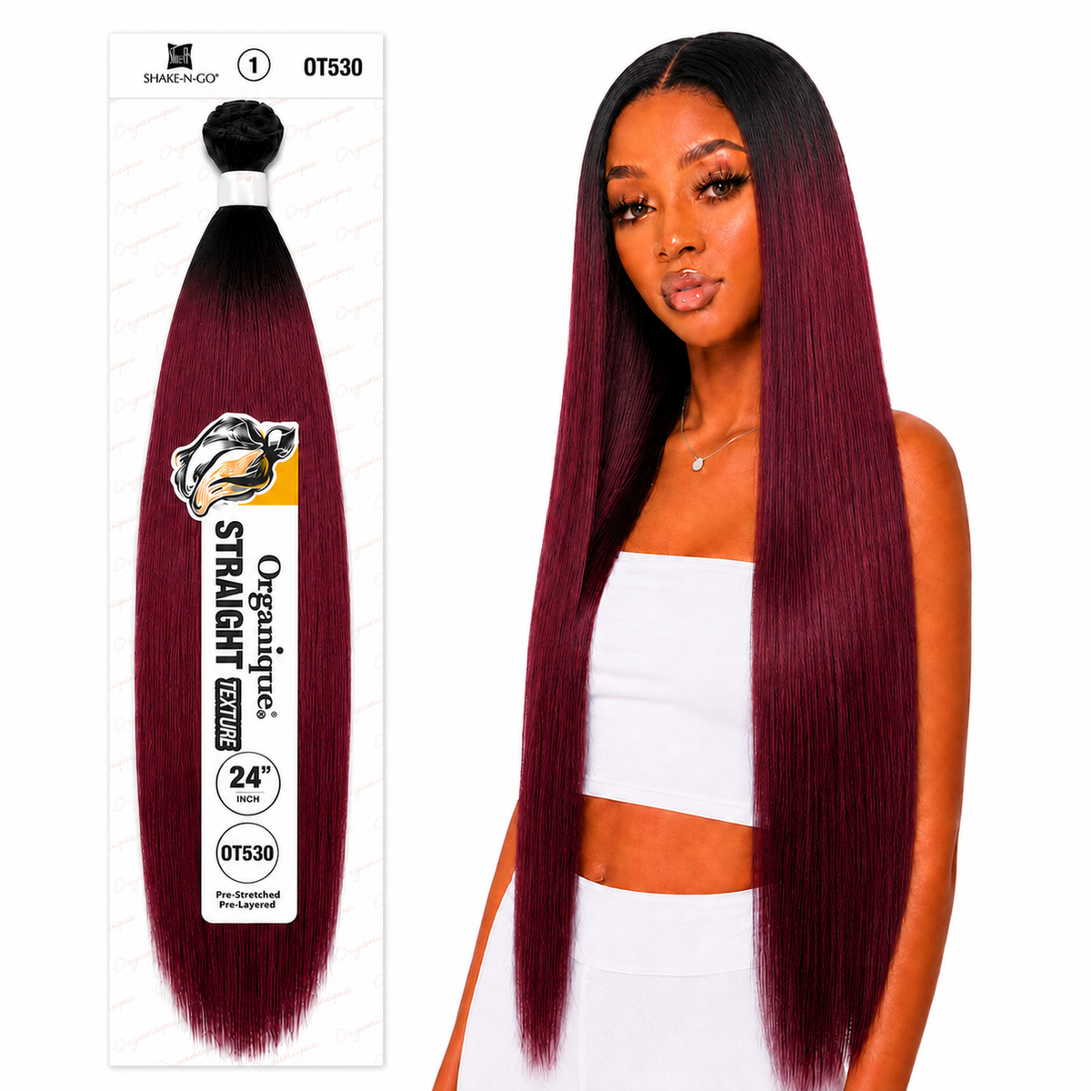 Shake-N-Go Organique Straight Weave – Premium Fiber (10”–36”)