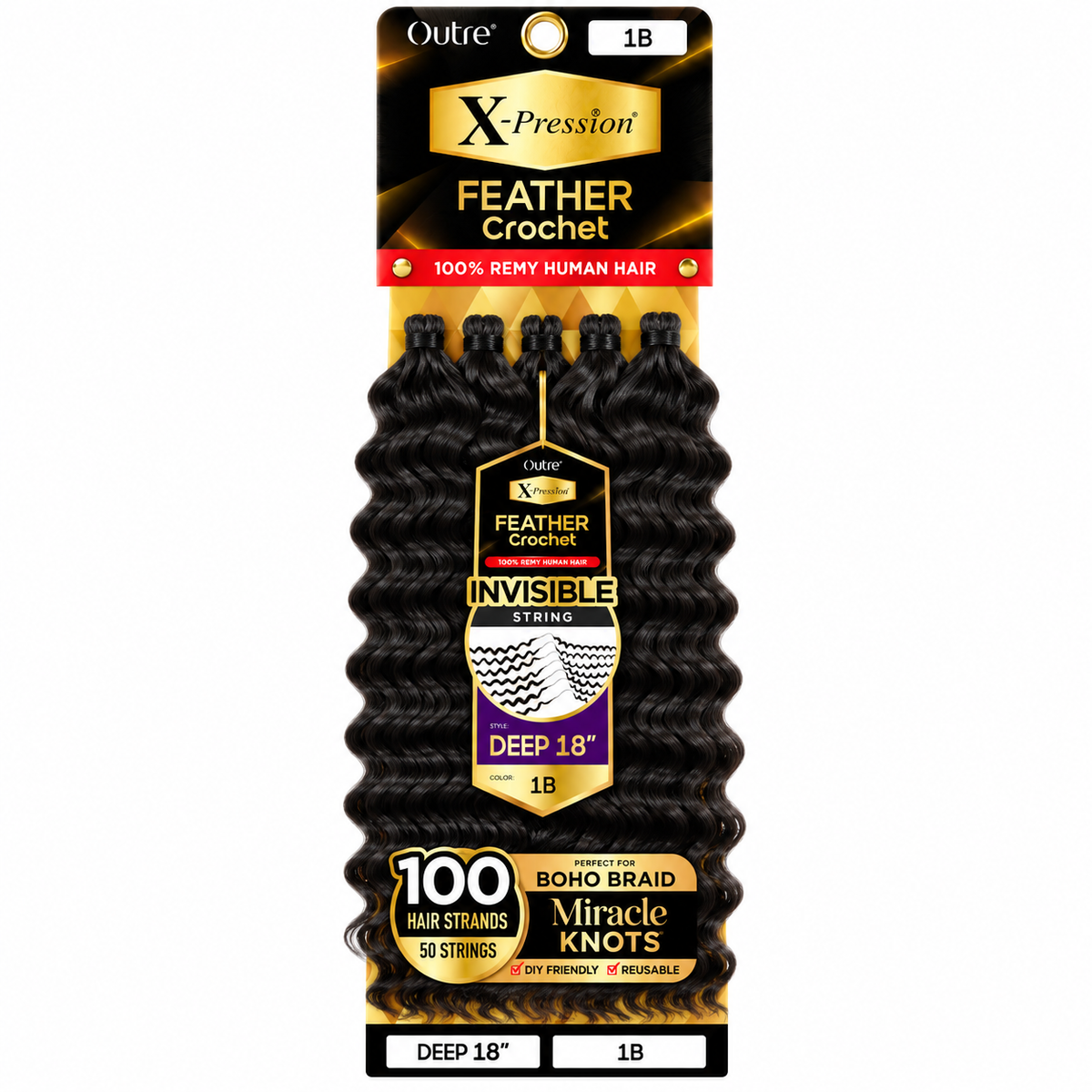 Outre X-Pression Human Feather Deep 100% Human Crochet Hair