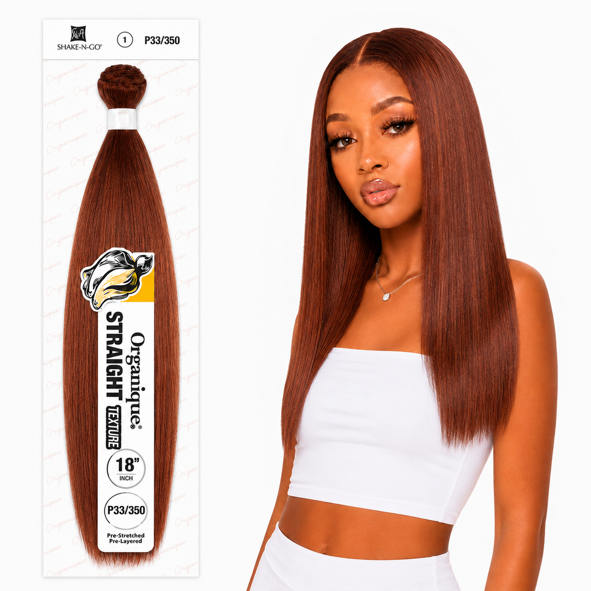 Shake-N-Go Organique Straight Weave – Premium Fiber (10”–36”)