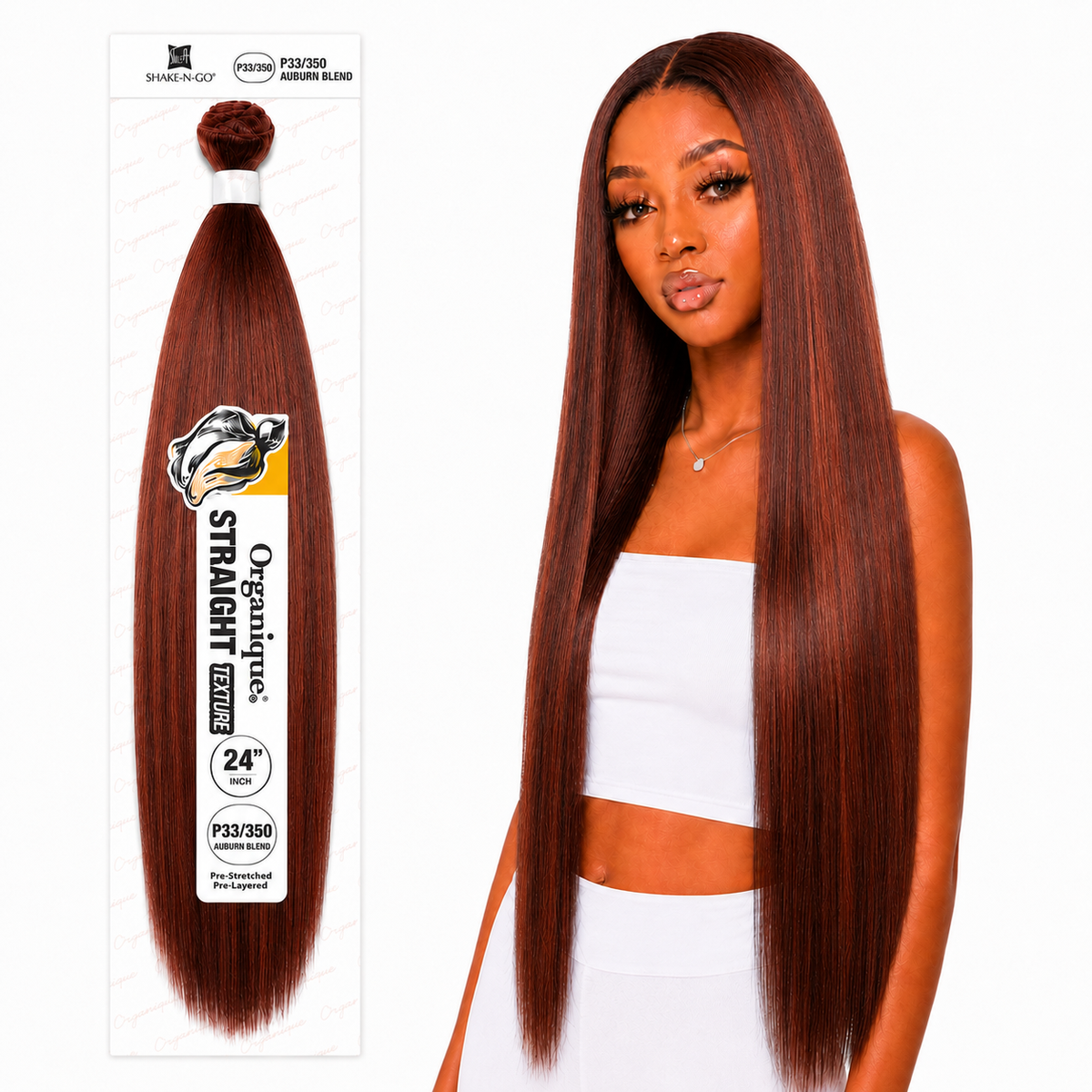 Shake-N-Go Organique Straight Weave – Premium Fiber (10”–36”)