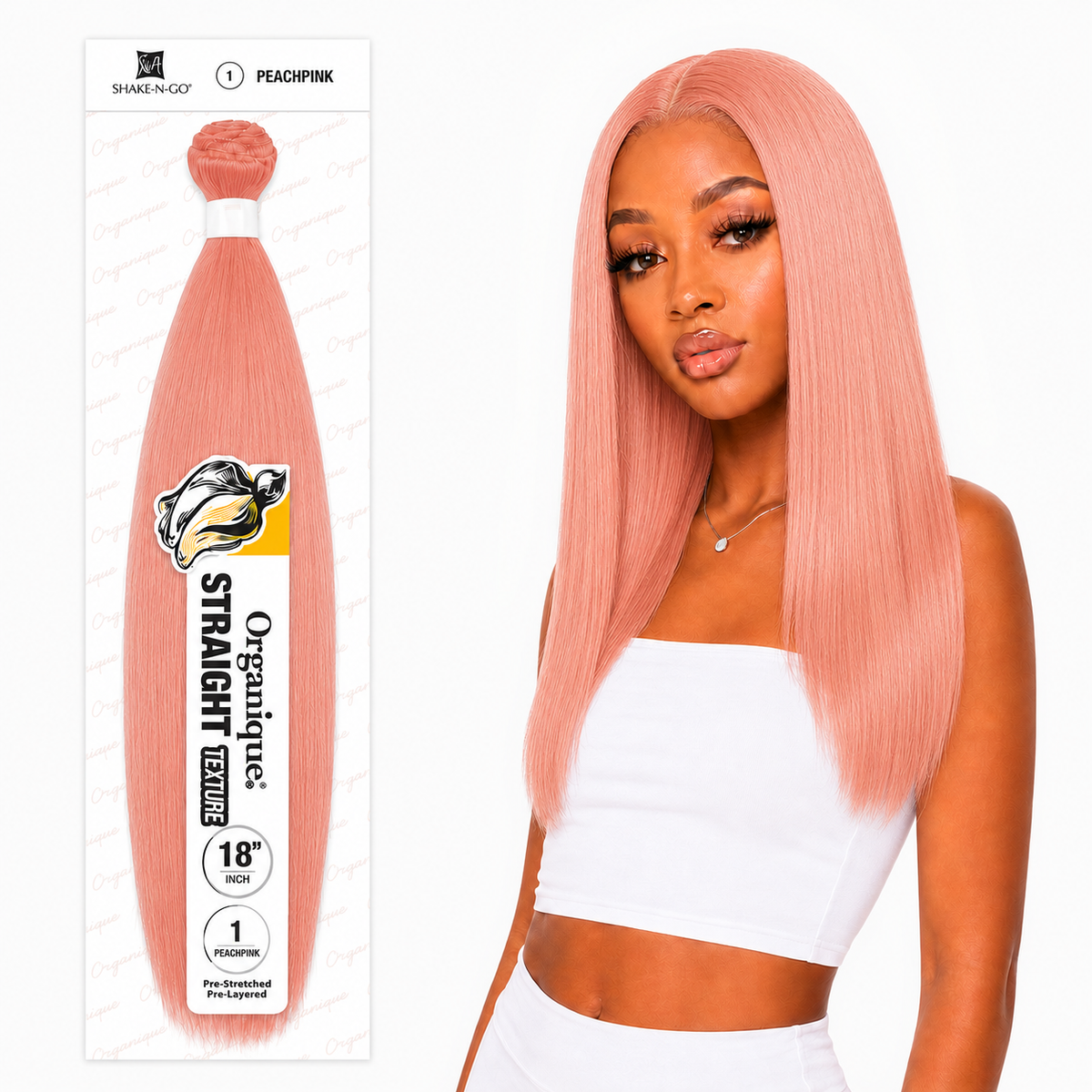 Shake-N-Go Organique Straight Weave – Premium Fiber (10”–36”)
