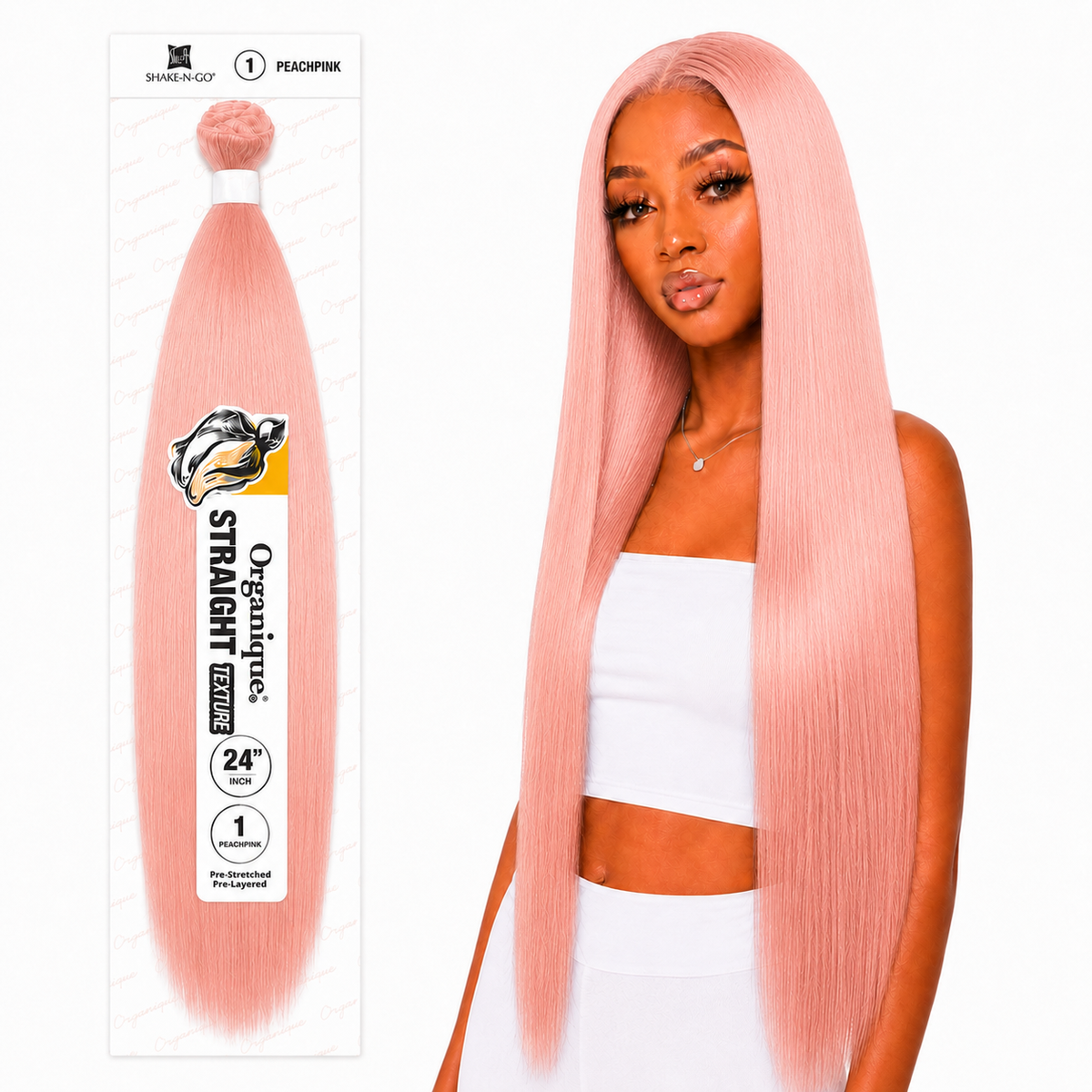 Shake-N-Go Organique Straight Weave – Premium Fiber (10”–36”)