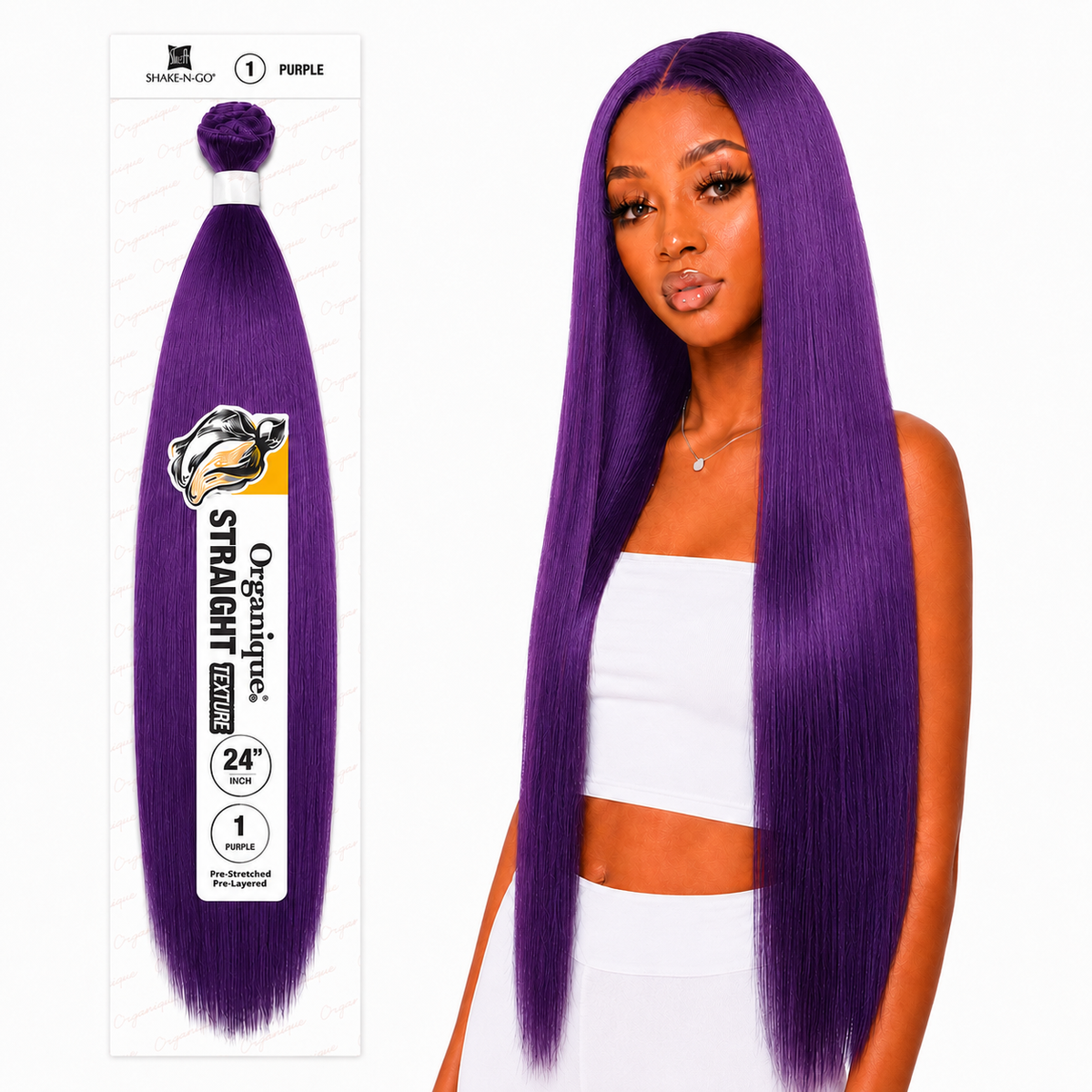 Shake-N-Go Organique Straight Weave – Premium Fiber (10”–36”)