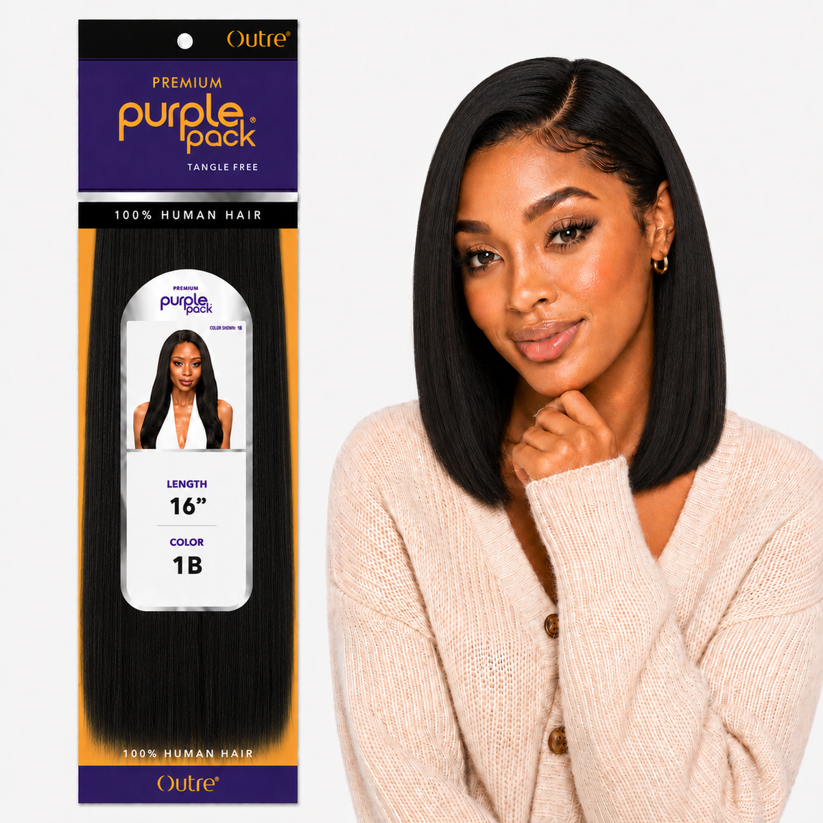 Outre Premium Purple Pack Yaki Human Hair Weave