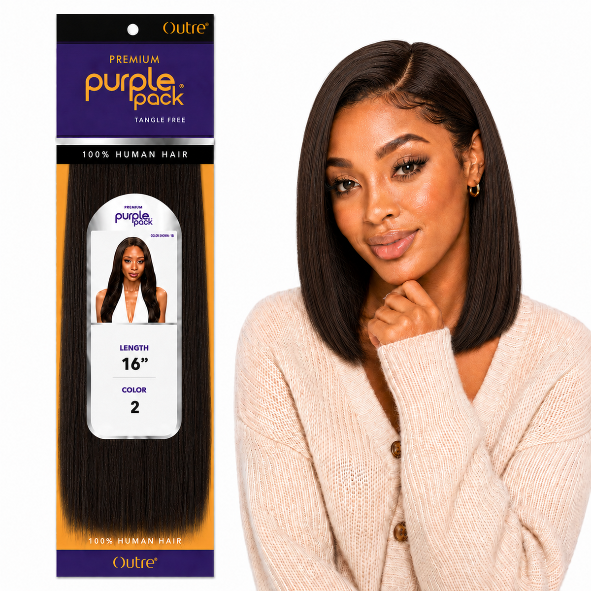 Outre Premium Purple Pack Yaki Human Hair Weave