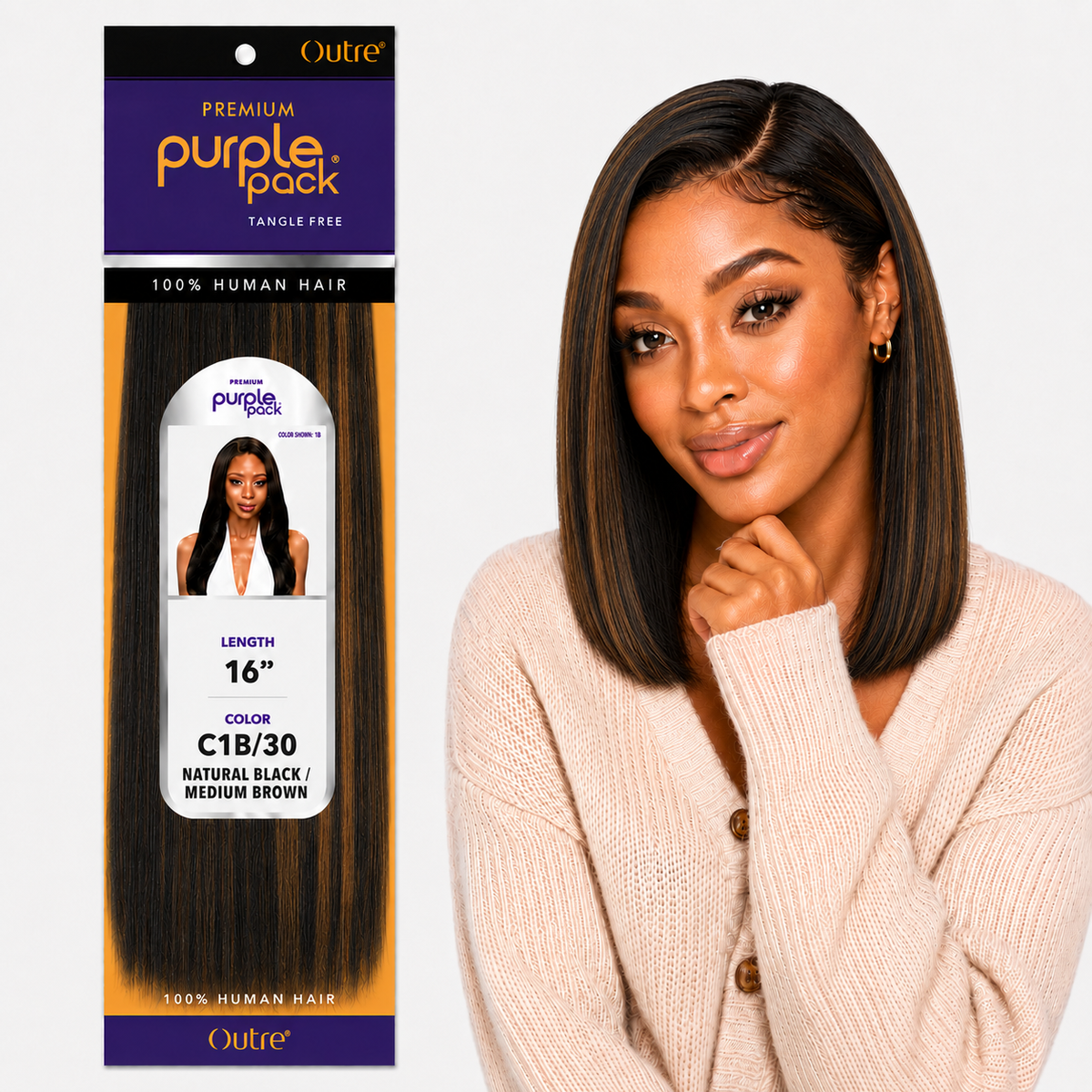 Outre Premium Purple Pack Yaki Human Hair Weave