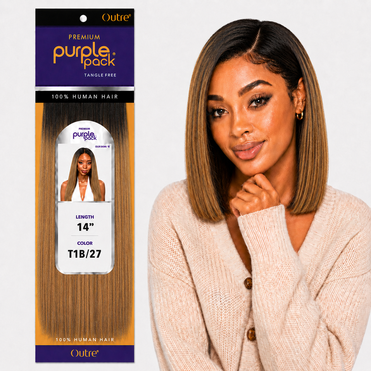 Outre Premium Purple Pack Yaki Human Hair Weave