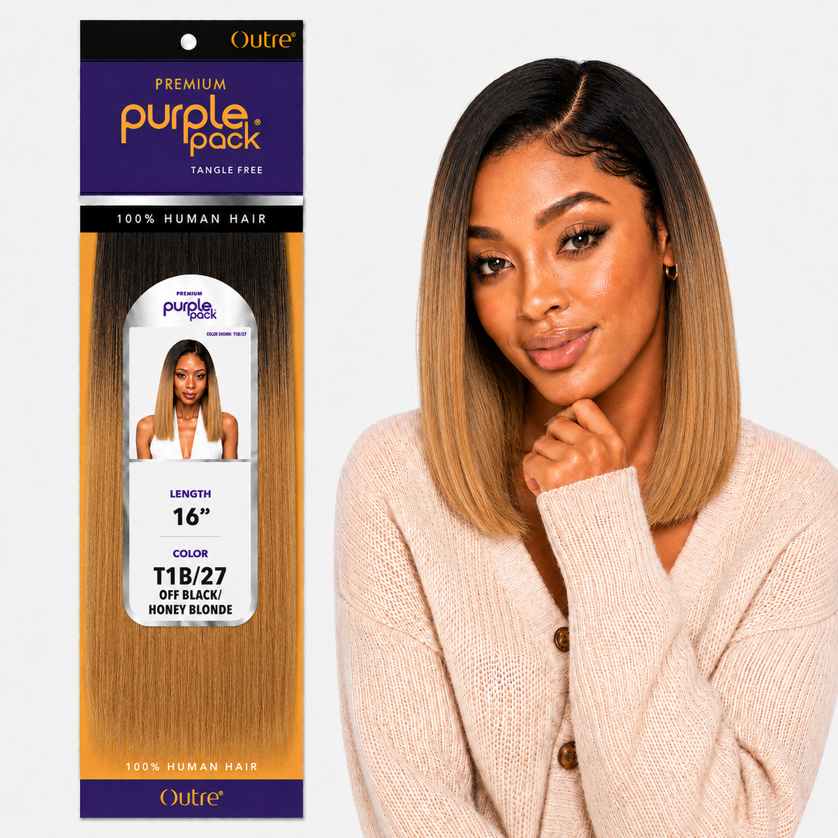 Outre Premium Purple Pack Yaki Human Hair Weave