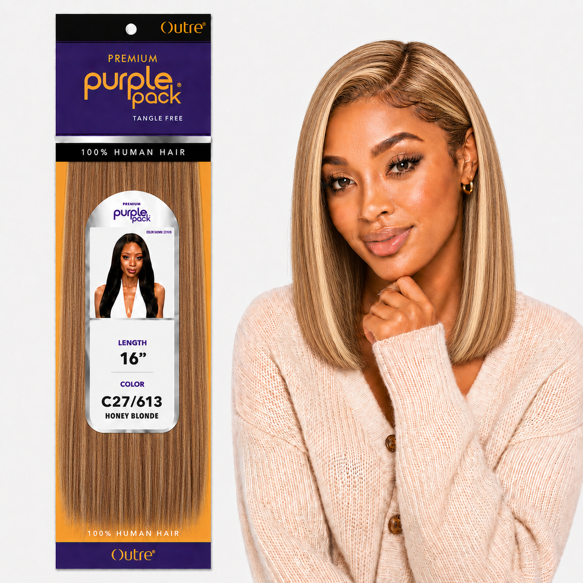 Outre Premium Purple Pack Yaki Human Hair Weave