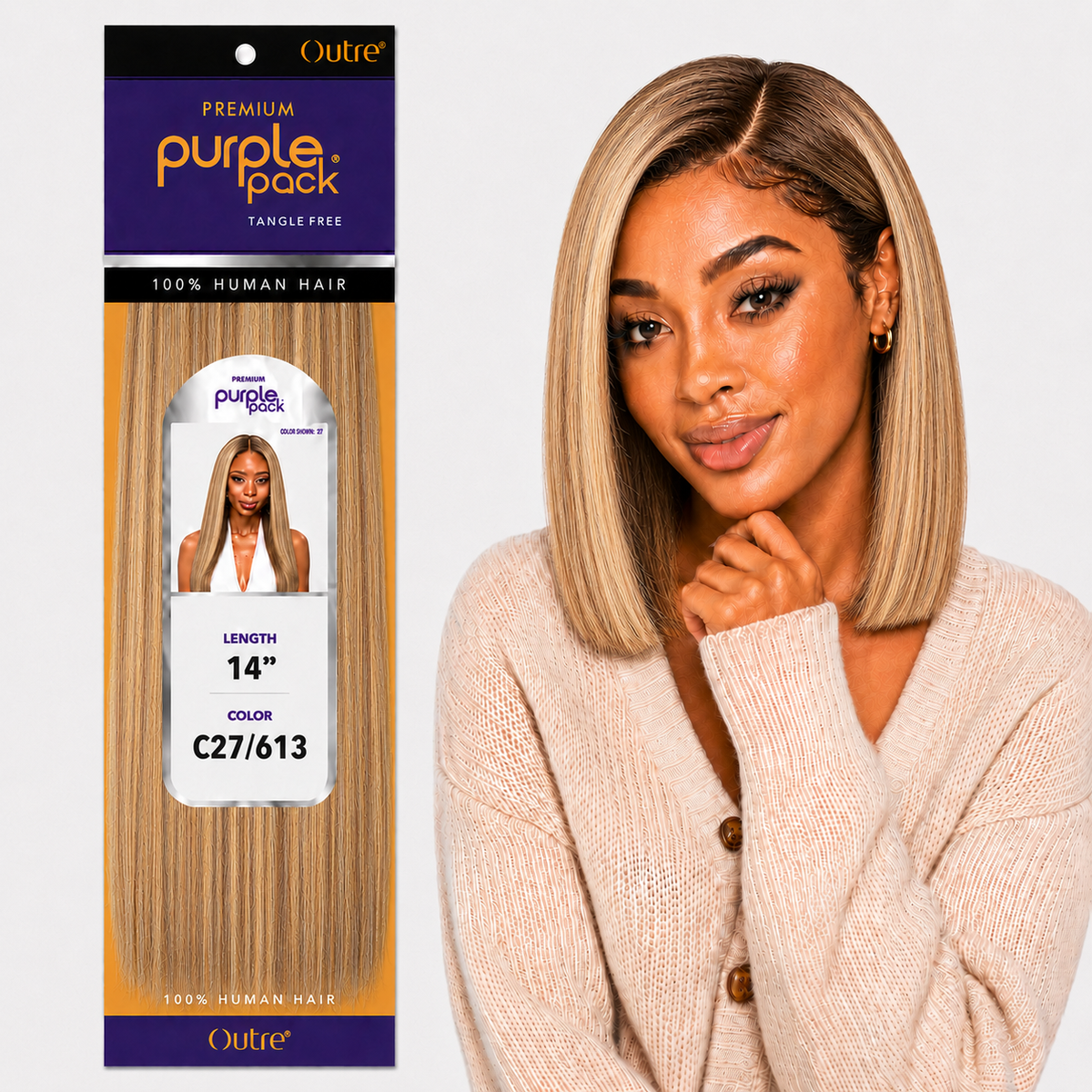 Outre Premium Purple Pack Yaki Human Hair Weave