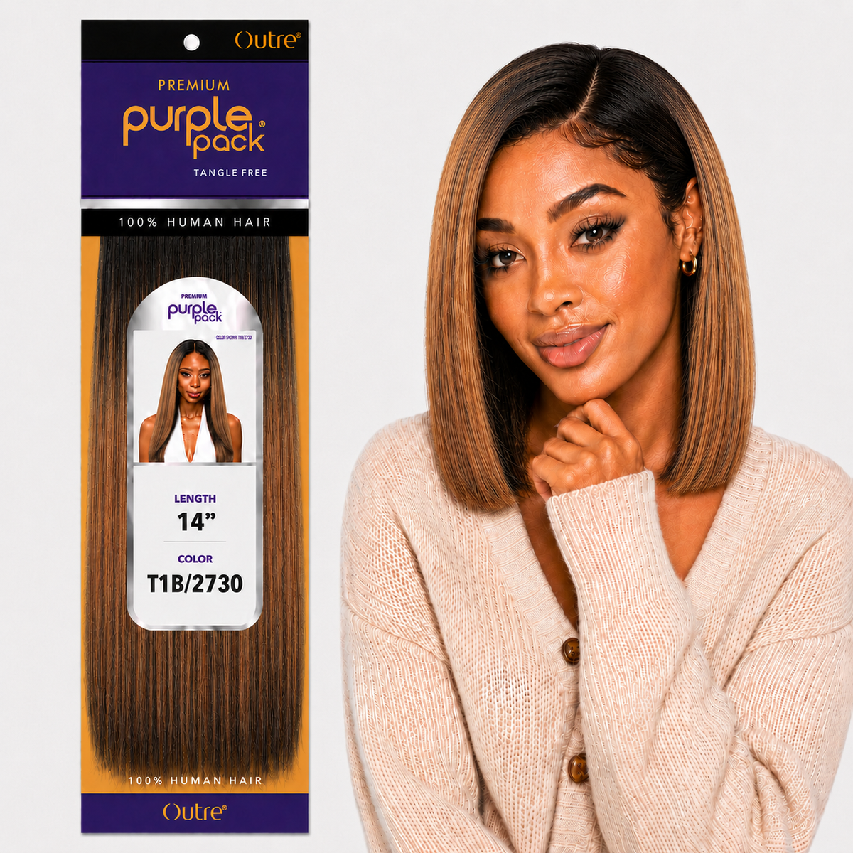 Outre Premium Purple Pack Yaki Human Hair Weave