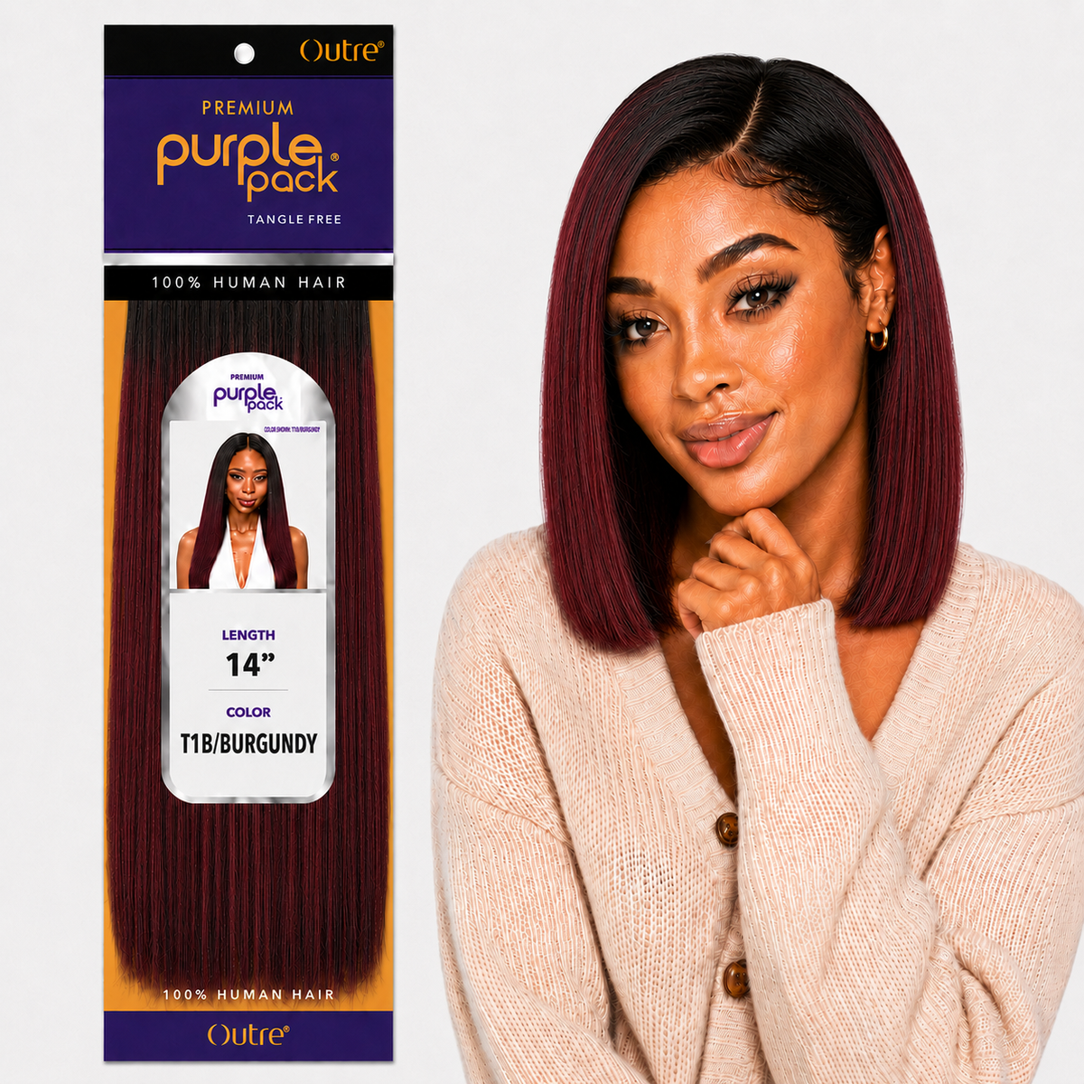Outre Premium Purple Pack Yaki Human Hair Weave