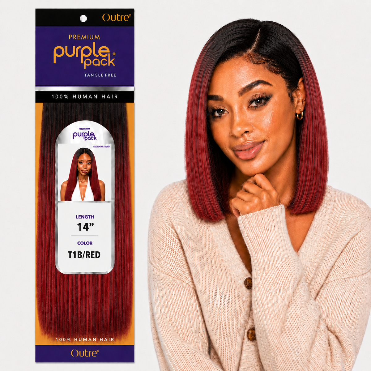 Outre Premium Purple Pack Yaki Human Hair Weave
